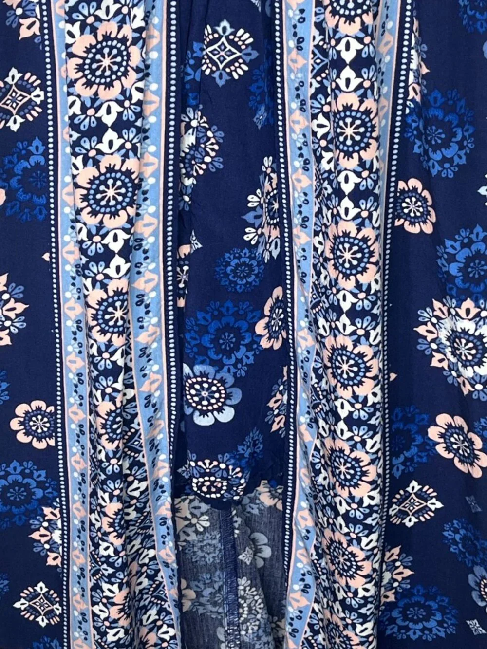 Justice Girls Romper Size 16 Blue Floral Boho Overlay
